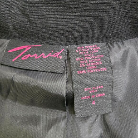 Torrid Women 4 Beaded Trim Black Cropped Blazer Jacket - Picture 7 of 11